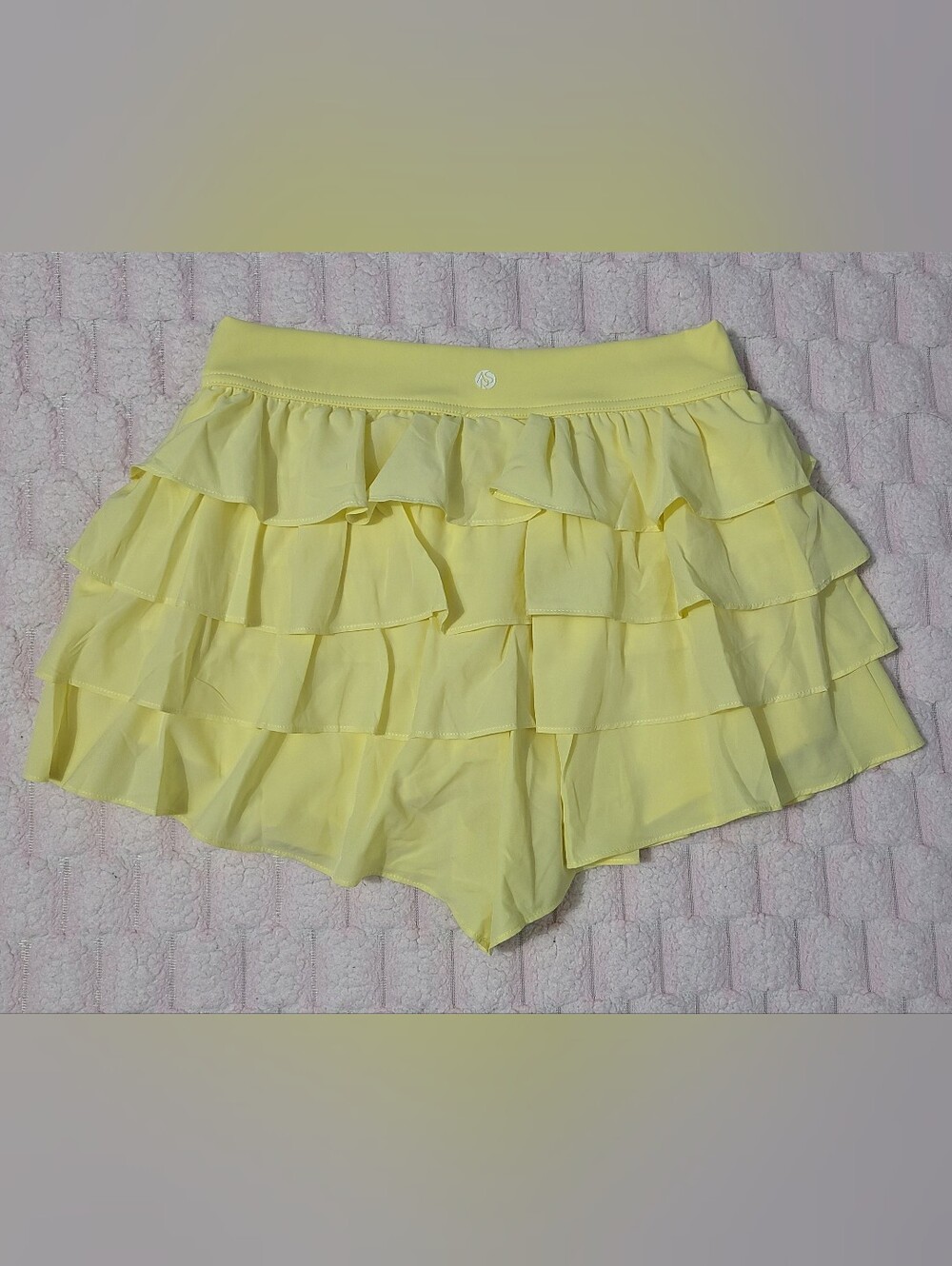 Ruffled Yellow Layered Mini Skirt